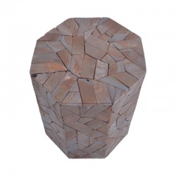 Sity Inart stool gray wash solid suar wood D32x40cm