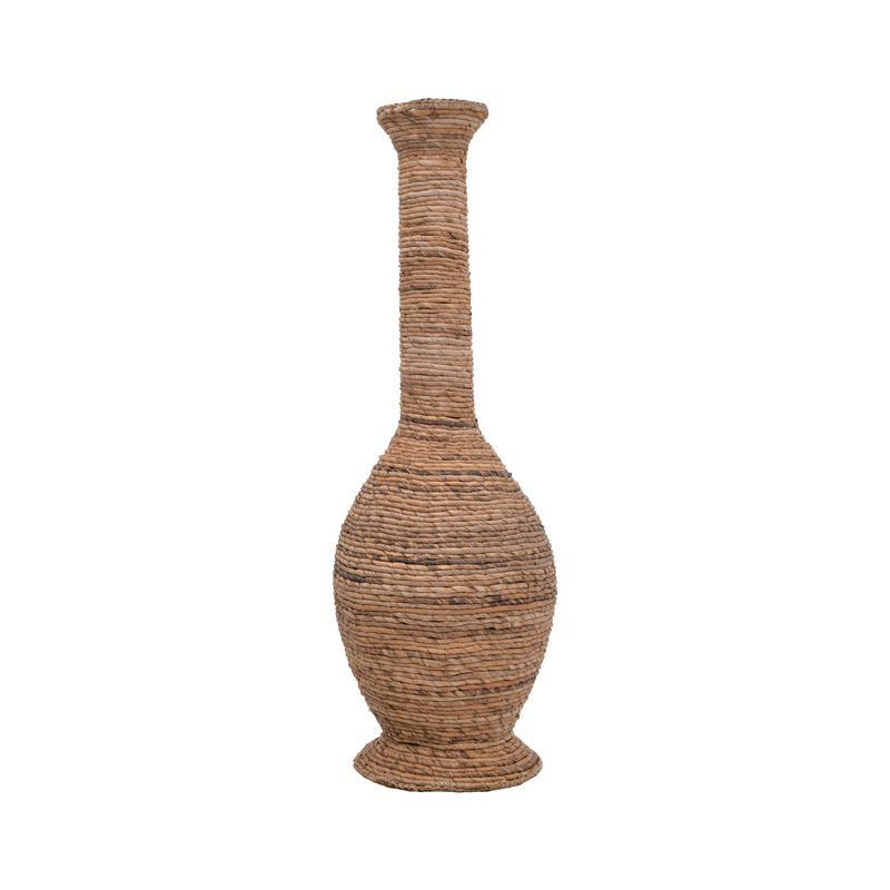 Decorative vase Strail Inart antique natural banana wood D33x100cm