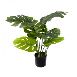 Monstera decorative plant in pot Inart green pp H70cm