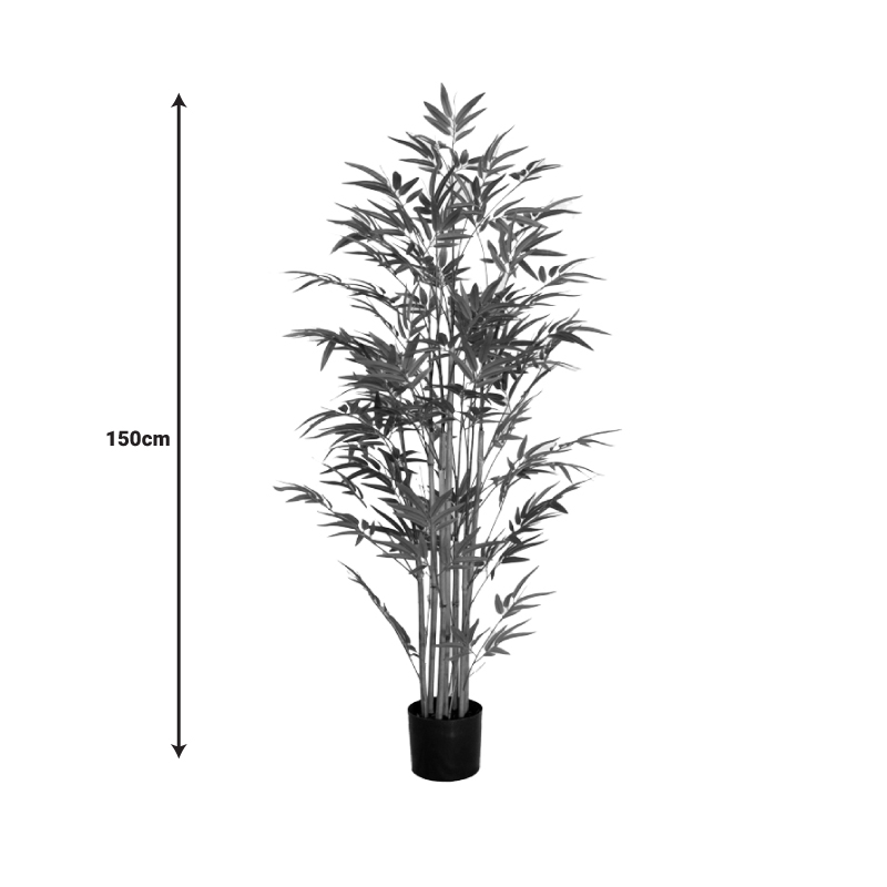 Διακοσμητικό φυτό Bamboo I σε γλάστρα Inart πράσινο pp Υ150εκ