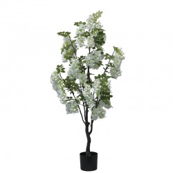 Decorative plant Bean flowers in a pot Inart white pp H125cm