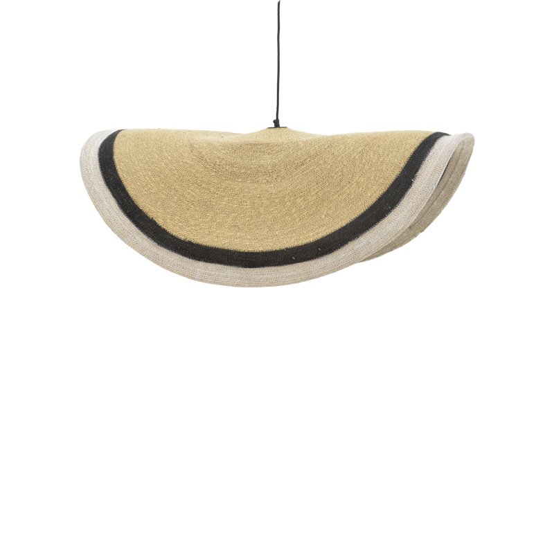 Ceiling light Hatchie Inart natural-black-white seagrass-iron D70x123cm