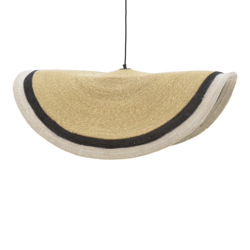 Ceiling light Hatchie Inart natural-black-white seagrass-iron D120x144cm