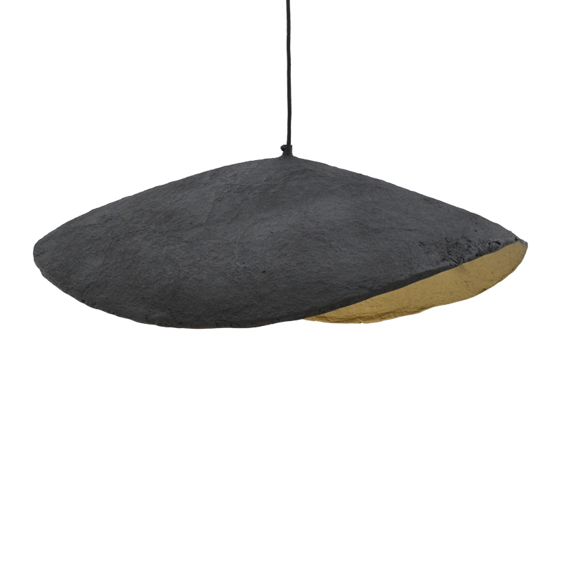 Φωτιστικό οροφής Lampi Inart μαύρο-χρυσό press papier-μέταλλο 71x53x123εκ
