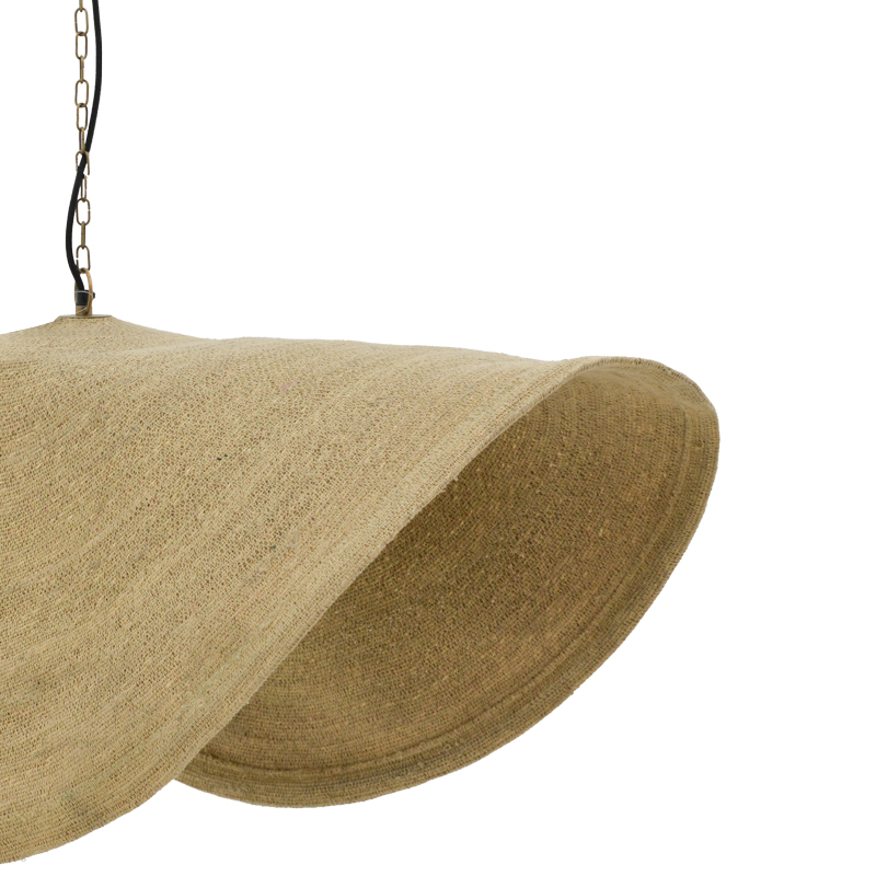 Ceiling light Klark Inart natural seagrass-iron D120x144cm