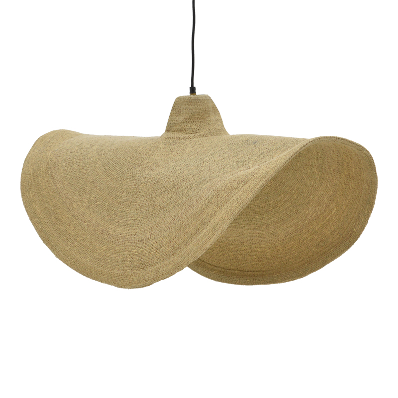 Ceiling light Wholy Inart natural seagrass-iron D90x139cm