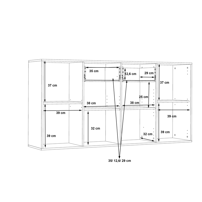 Drepen pakoworld melamine buffet in white color 162.3x34.2x81.7cm