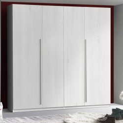 Manestile pakoworld melamine four-leaf wardrobe in beige shade 227.5x59x212.9cm