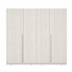 Manestile pakoworld melamine four-leaf wardrobe in beige shade 227.5x59x212.9cm