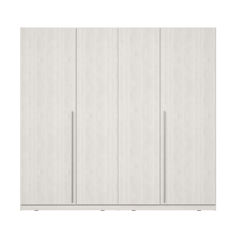 Manestile pakoworld melamine four-leaf wardrobe in beige shade 227.5x59x212.9cm