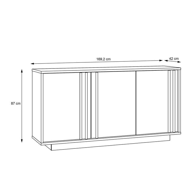 Chesto pakoworld melamine buffet in white and oak color 169.2x42x87cm