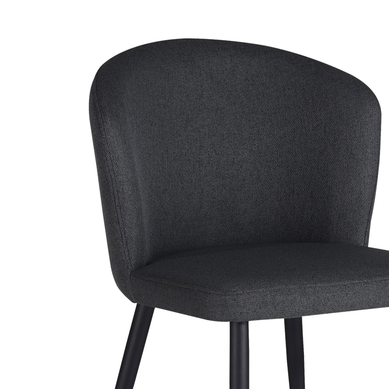Chair Piyan pakoworld anthracite fabric- black metal leg 55x58.5x80cm
