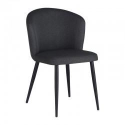 Chair Piyan pakoworld anthracite fabric- black metal leg 55x58.5x80cm