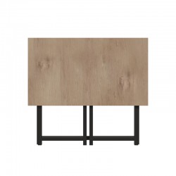 Office desk foldable Thox pakoworld oak melamine-black metal 80x50x72cm