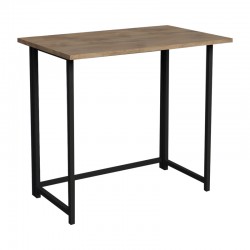 Office desk foldable Thox pakoworld oak melamine-black metal 80x50x72cm