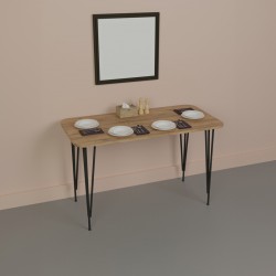 Dinning table Palkon pakoworld oak melamine-black metal 120x60x73cm