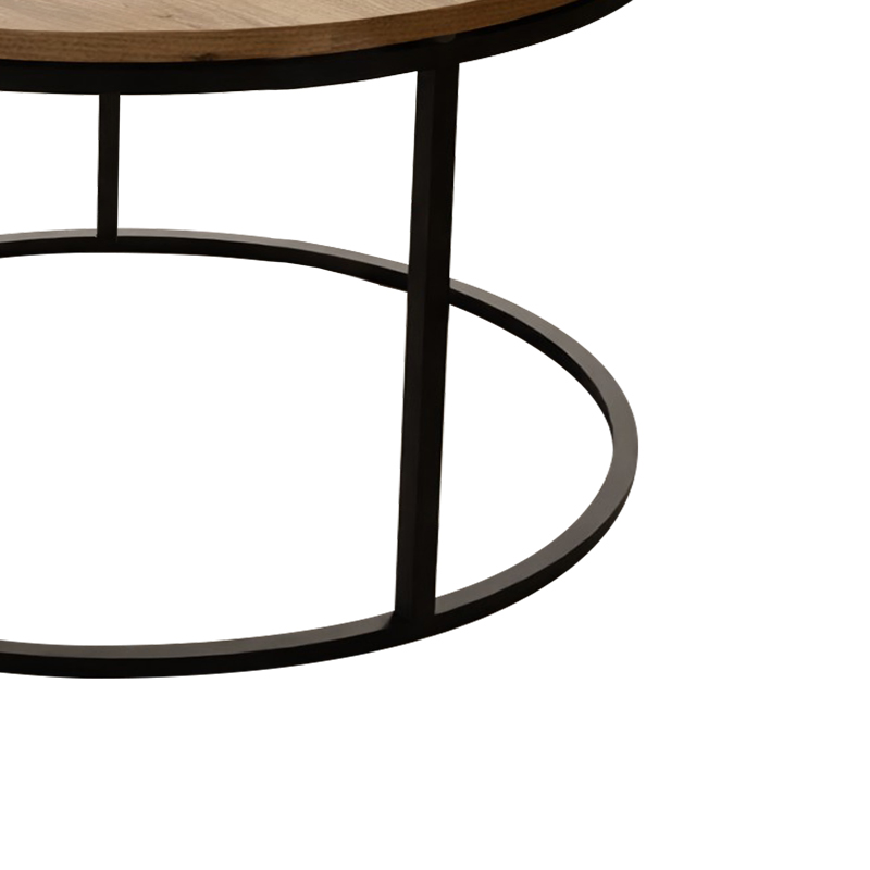 Coffee table Drion pakoworld oak melamine-black metal D60x40cm