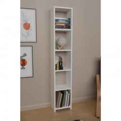 Barzine pakoworld melamine bookcase in white shade 27.6x19.5x150cm