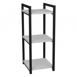 Floor shelf Harvey pakoworld black metal and white melamine 33x28x70cm