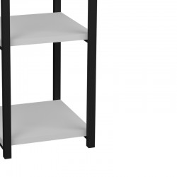 Floor shelf Harvey pakoworld black metal and white melamine 33x28x70cm