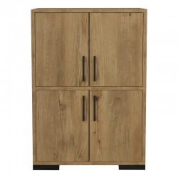 Jenny pakoworld melamine cabinet in natural shade and black metal leg 60x35x90cm