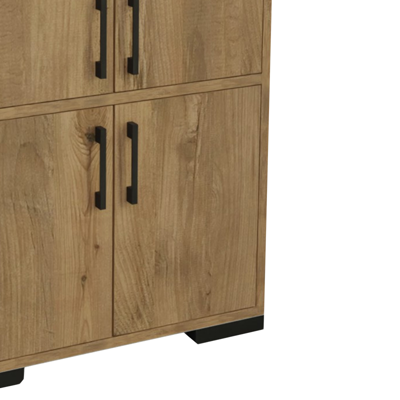 Jenny pakoworld melamine cabinet in natural shade and black metal leg 60x35x90cm