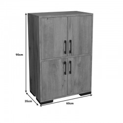 Jenny pakoworld melamine cabinet in natural shade and black metal leg 60x35x90cm