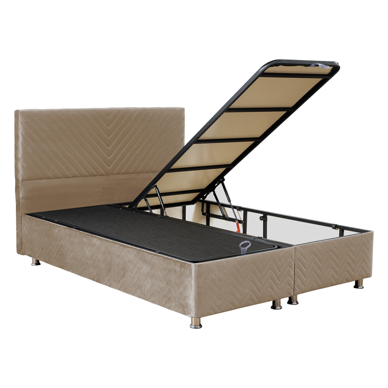 Double bed Rizko pakoworld with storage space brown 160x200cm