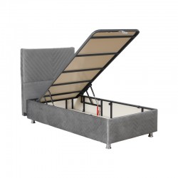 Bed Rizko pakoworld with storage space grey 120x200cm