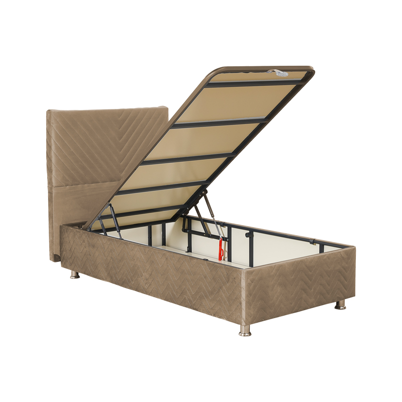 Bed Rizko pakoworld with storage space natural 120x200cm