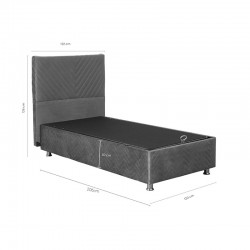 Bed Rizko pakoworld with storage space cream 120x200cm