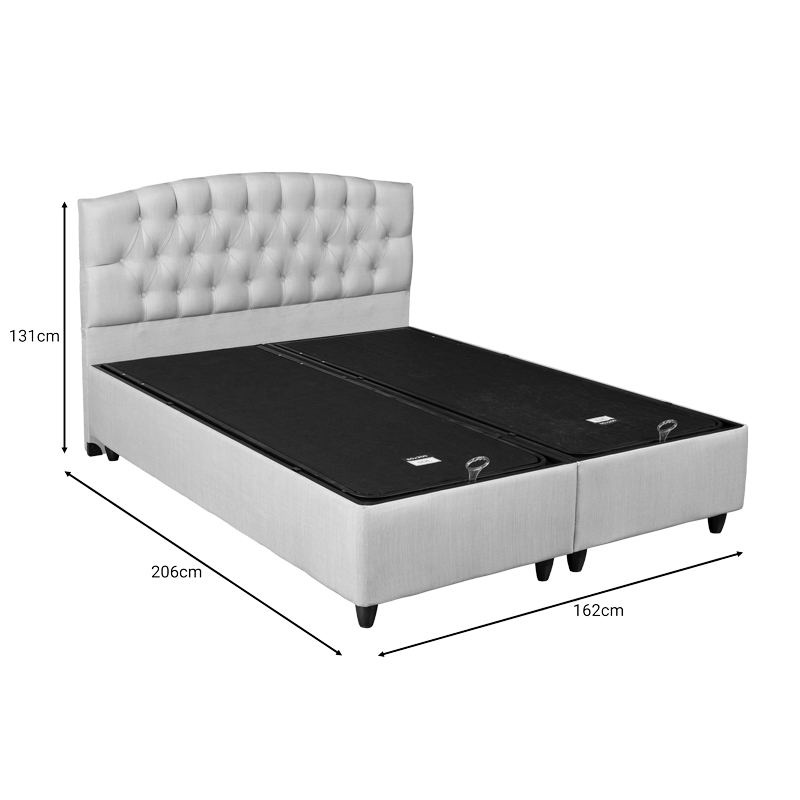 Lanse pakoworld double bed with storage cream 160x200cm