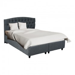 Lanse pakoworld double bed with storage bouclé anthracite 160x200cm