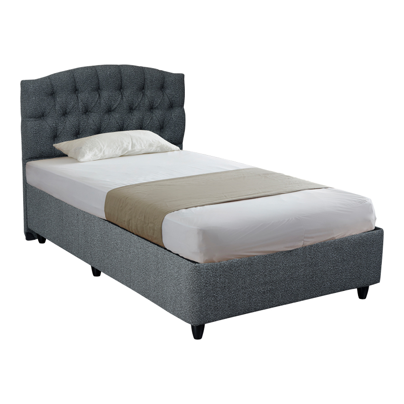 Lanse pakoworld single bed with storage space boucle anthracite 120x200cm