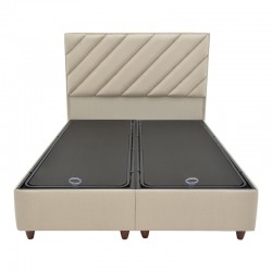 Tito pakoworld double bed with storage space fabric in cream shade 160x200cm