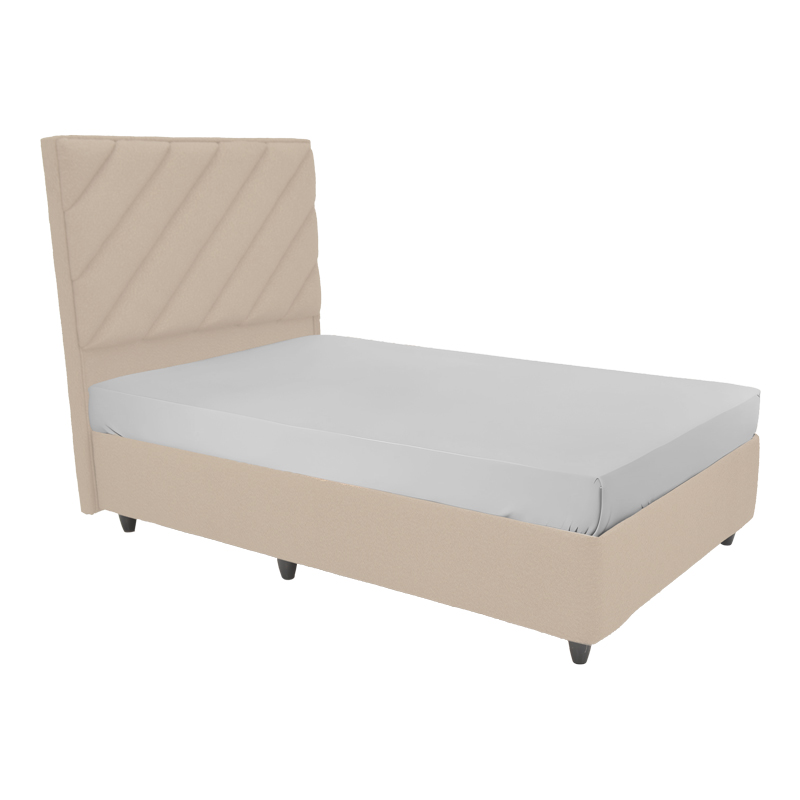 Tito pakoworld single bed with storage space fabric in cream shade 120x200cm