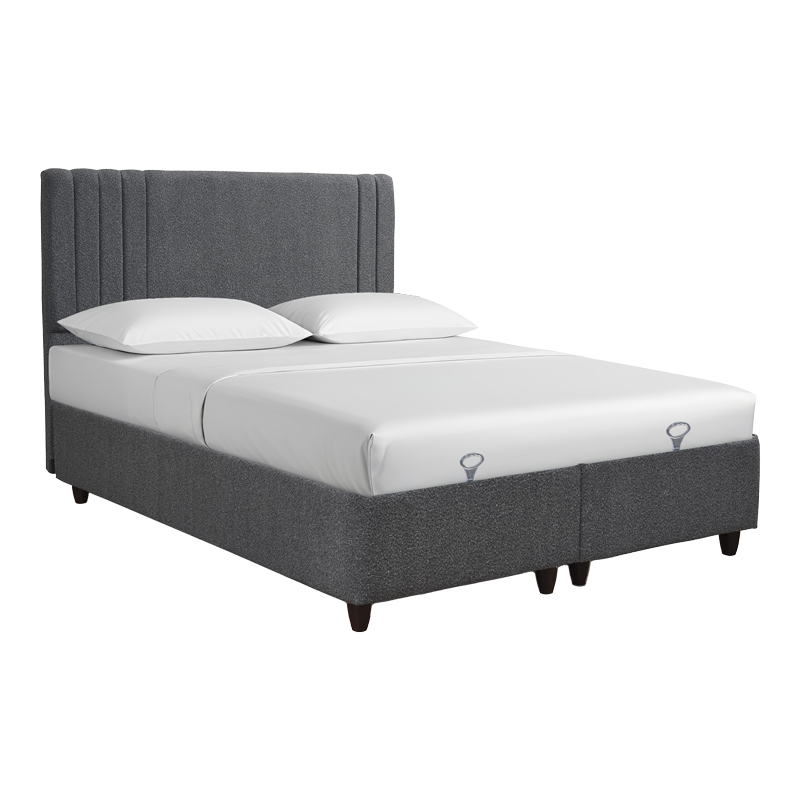 Bed with storage space Lineo pakoworld double boucle in anthracite shade 160x200cm