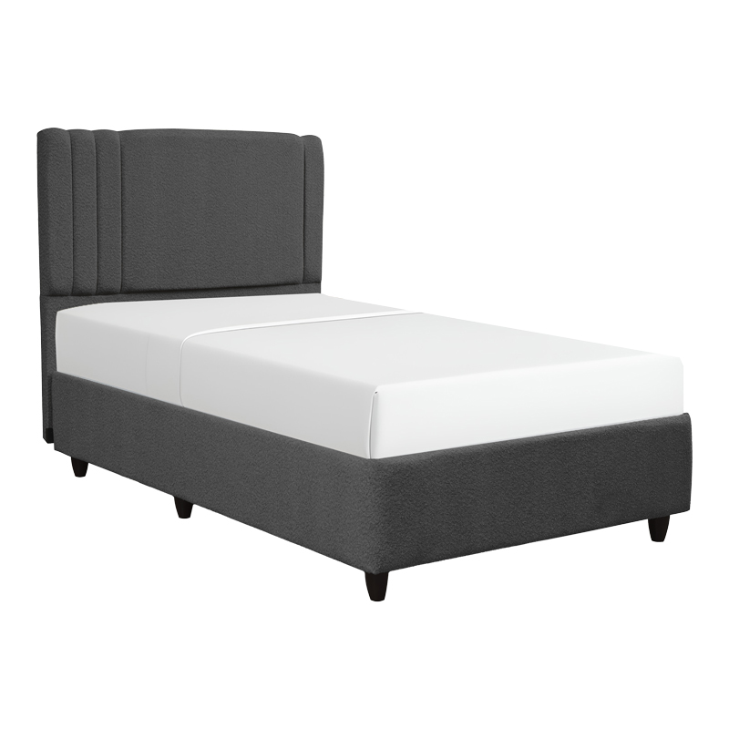 Bed with storage space Lineo pakoworld single boucle in anthracite shade 120x200cm