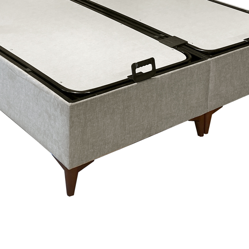 Double bed Serene pakoworld with storage space beige fabric 160x200cm
