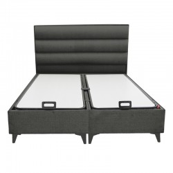 Luxe pakoworld double bed with storage space anthracite fabric 160x200cm