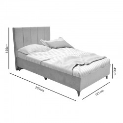 Single bed Dreamland pakoworld with storage space cream fabric 120x200cm