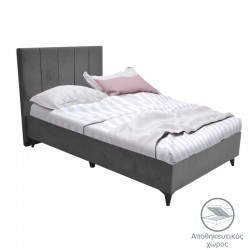 Single bed Dreamland pakoworld with storage space dark grey fabric 120x200cm