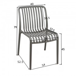 Zoi pakoworld pp chair in white shade 42x58x79cm