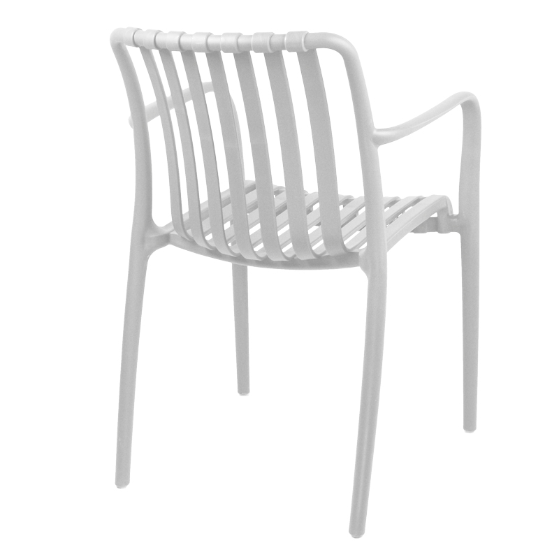 Armchair Zoi pakoworld pp in white shade 58.5x54x80cm