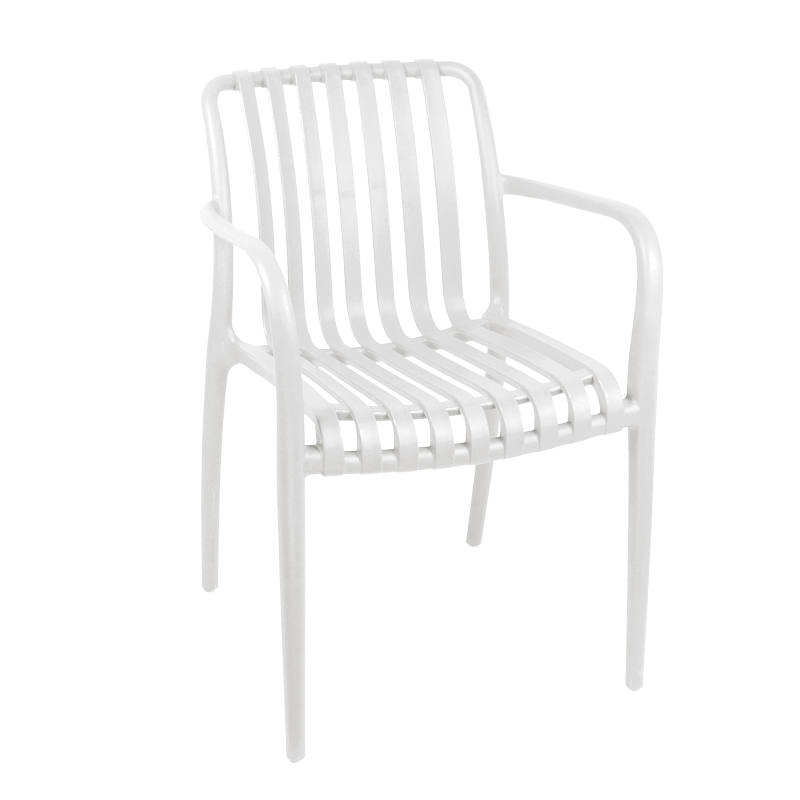 Armchair Zoi pakoworld pp in white shade 58.5x54x80cm