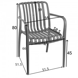 Armchair Zoi pakoworld pp in anthracite shade 58.5x54x80cm