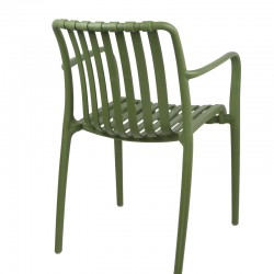 Armchair Zoi pakoworld pp in dark green shade 58.5x54x80cm