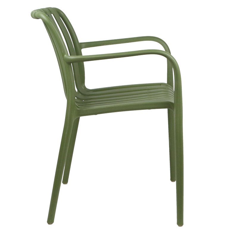 Armchair Zoi pakoworld pp in dark green shade 58.5x54x80cm