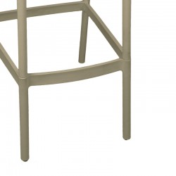 Bar stool Zoi pakoworld pp in cappuccino shade 56x36x87cm