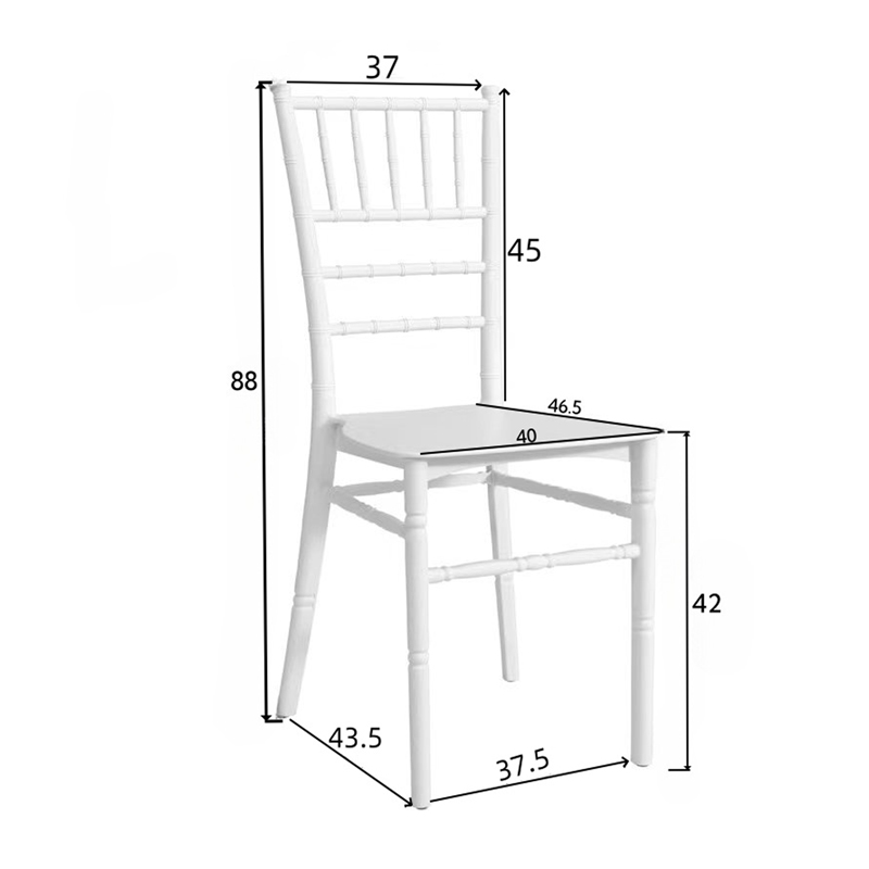 Tiffany pakoworld pp chair in white shade 42x40x89cm